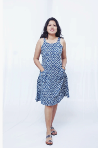 Blue top Khadi Cotton Short Top for Women – Aditi Collection Boutique