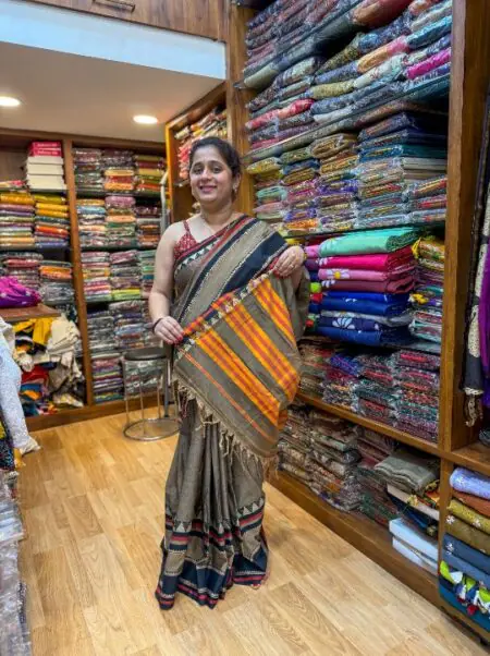 Cotton Narayanpeth With Temple Border