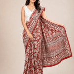Floral-Rust-Red-Mulmul-Saree