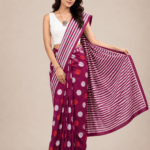 wine-polka-dots-mulmul-cotton-saree-aditi-collection