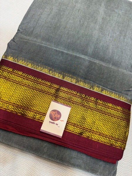 Silver Grey Semi Narayanpeth Saree