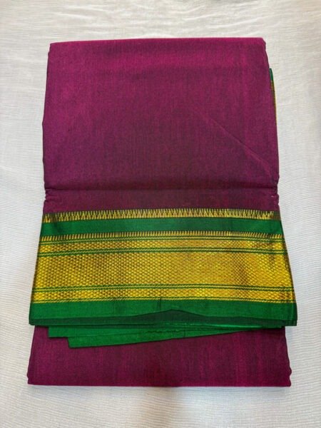 Deep Wine Magenta Semi Narayanpeth Saree