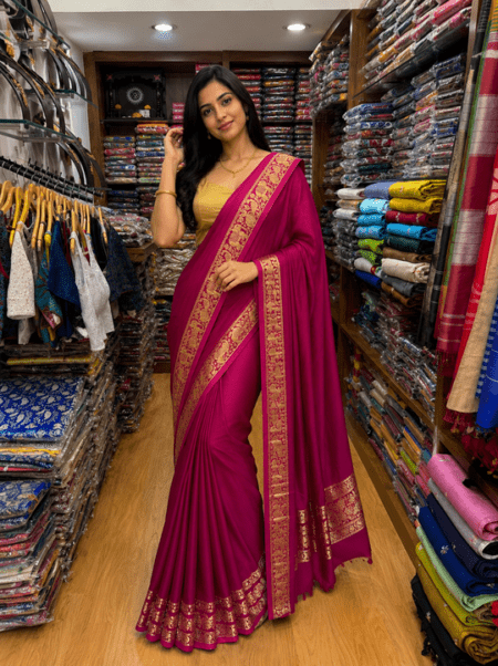 Rich Rani Pink Modal Silk Saree