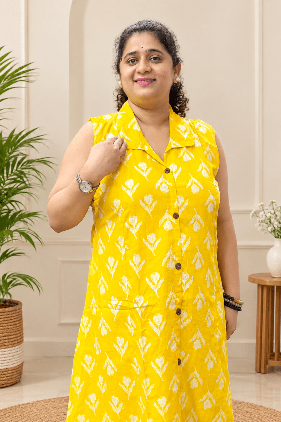 casual-yellow-floral-cotton-a-line-dress-for-women-summer-trending-buy